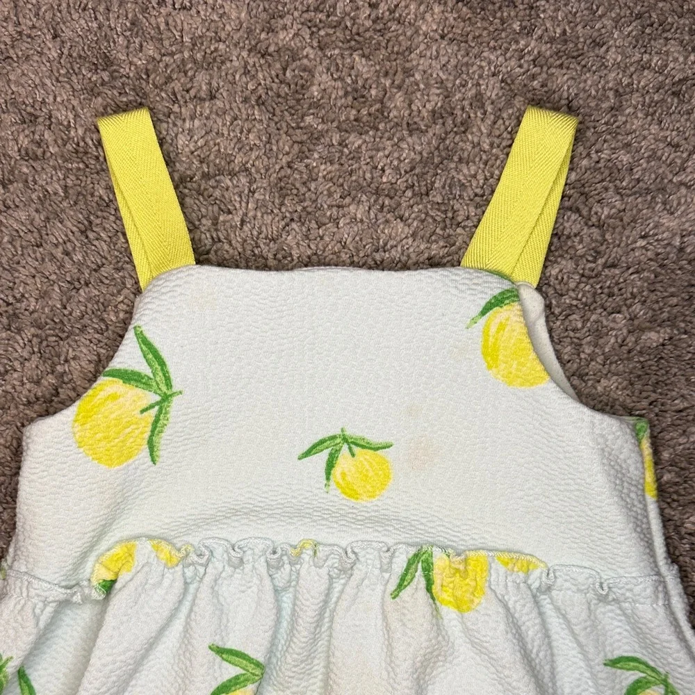 Zara Kids Lemon Print Dress with Yellow Straps - Picture 4 of 5